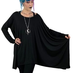 Foxblood Long Sleeve Flowing Top with Thumbholes XL 2X Goth Witch Blouse